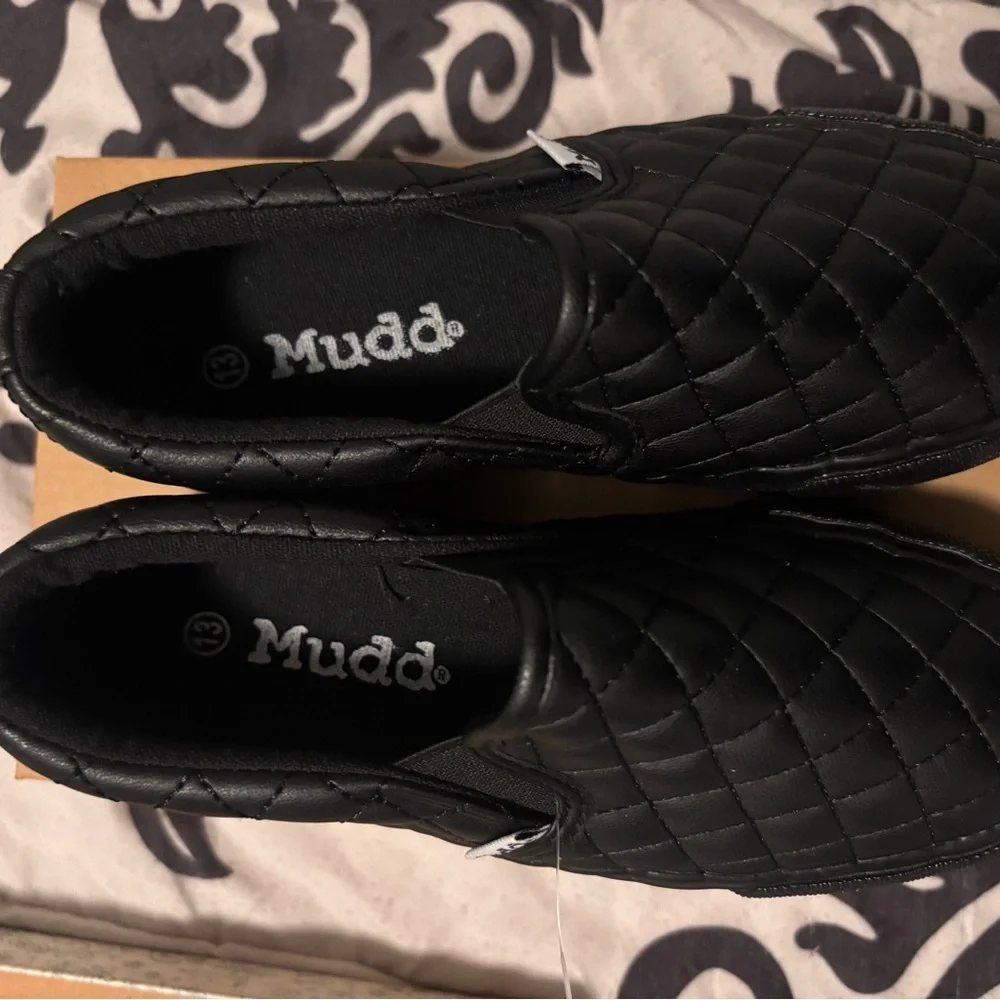 Mudd Quilted Black Kid’s Slip-On Loafers - New with Box